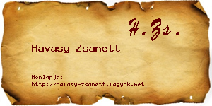 Havasy Zsanett névjegykártya
